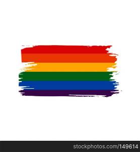 Vector a rainbow flag waving on white. Vector a rainbow flag