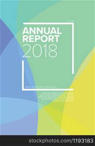 Vector abstract annual report cover template with sample text and abstract circles background - green version
