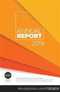 Vector abstract annual report cover template with sample text and abstract papers background