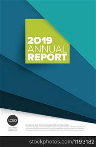 Vector abstract annual report cover template with sample text and abstract papers background