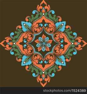 Vector abstract arabesque elements in indian mehndi style. Abstract arabesque floral vector illustration. Design element.