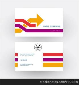 Vector abstract arrow, concept of overtaking. Business card