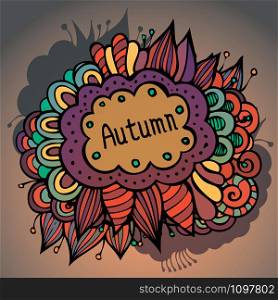 Vector abstract autumn floral and leaves card design