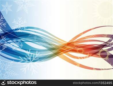 Vector abstract background domestic heating and cooling with waves and wind