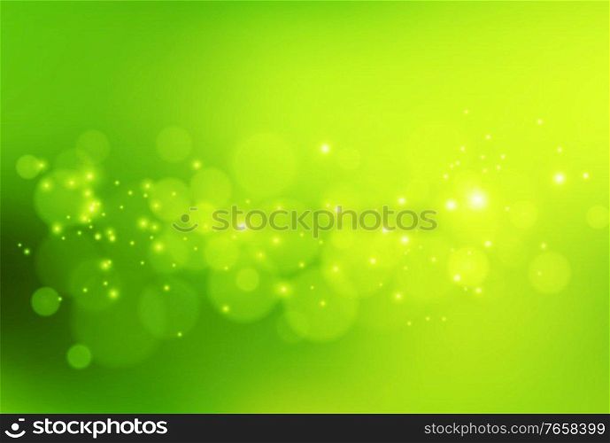 Vector abstract background green and fresh bokeh. Spring banner. Vector abstract background green and fresh bokeh