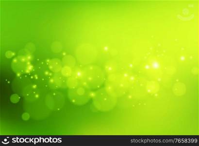 Vector abstract background green and fresh bokeh. Spring banner. Vector abstract background green and fresh bokeh