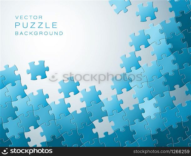 Vector Abstract background made from blue puzzle pieces and place for your content