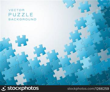Vector Abstract background made from blue puzzle pieces and place for your content