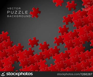 Vector Abstract background made from red puzzle pieces and place for your content