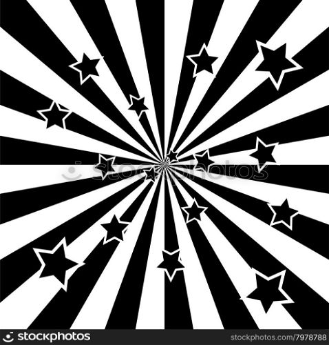vector abstract background of black and white star burst