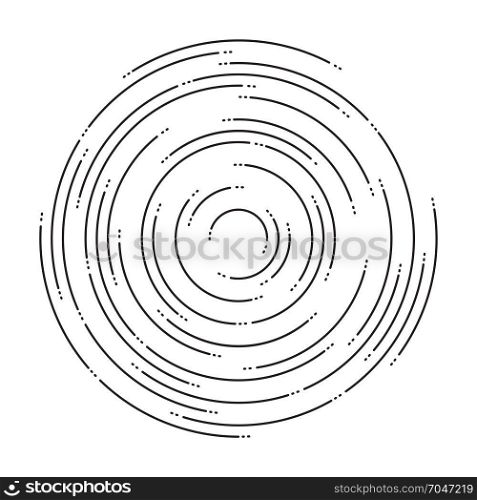 vector abstract background of concentric ripple circles. circular lines graphic pattern. dashed line ripples