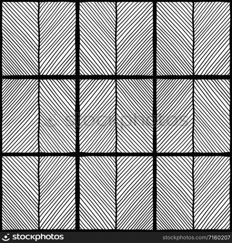 Vector Abstract Background. Striped Geometric Figures. Black and White