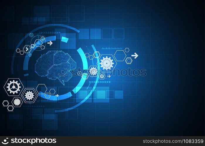 Vector abstract background technology electronic brain.
