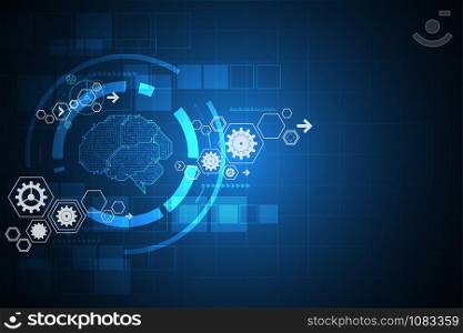 Vector abstract background technology electronic brain.