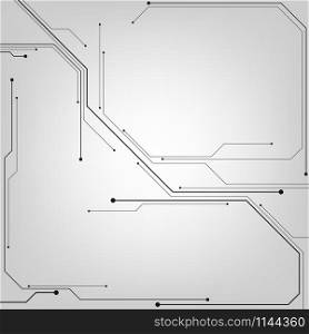 Vector abstract background technology in circuit concept on a gray background.