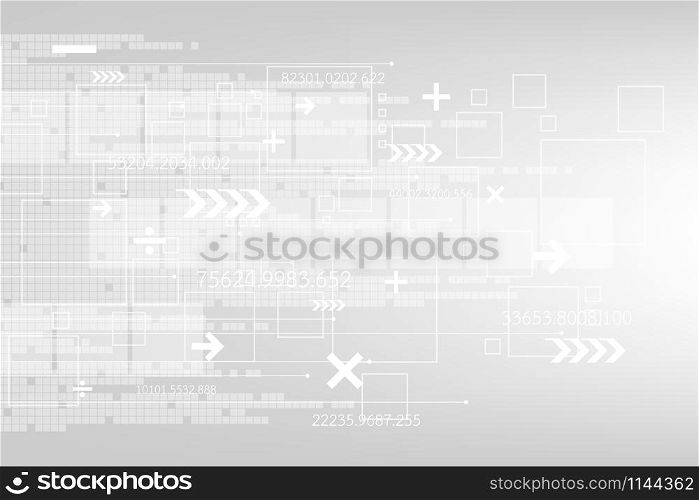 Vector abstract background technology in digital concept on a gray background.