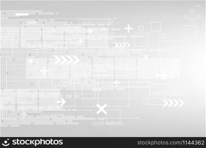 Vector abstract background technology in digital concept on a gray background.