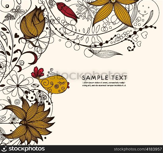 vector abstract background with bird