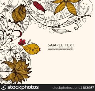 vector abstract background with bird