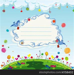 vector abstract background with birds