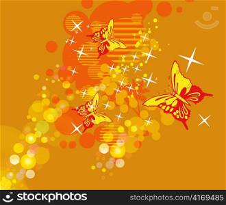 vector abstract background with butterflies