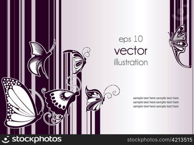 vector abstract background with butterflies