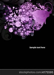 vector abstract background with butterfly and circles