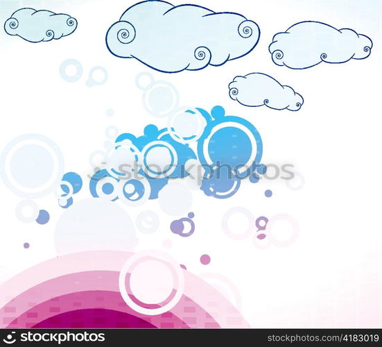 vector abstract background with clouds