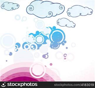 vector abstract background with clouds