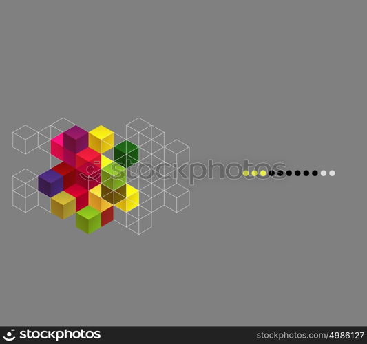 Vector abstract background with color cubes. Geometric design. Vector abstract background with color cubes