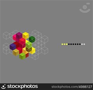 Vector abstract background with color cubes. Geometric design. Vector abstract background with color cubes
