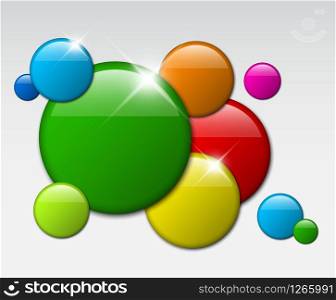 Vector abstract background with colorful circle badges and place for your text