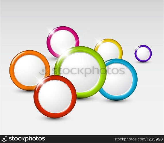 Vector abstract background with colorful circles and place for your text