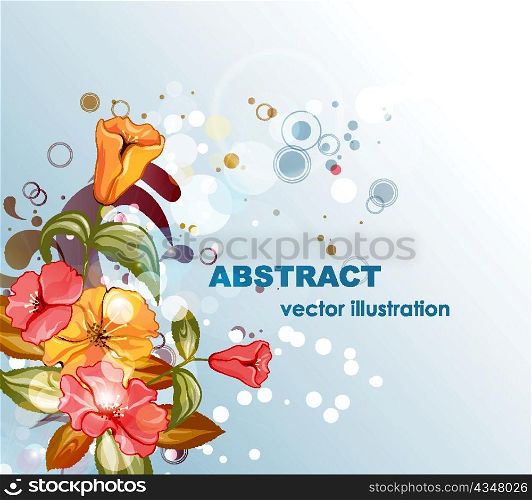 vector abstract background with colorful floral