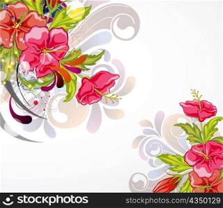 vector abstract background with colorful floral