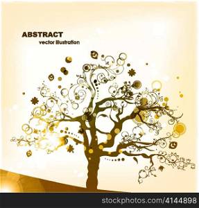 vector abstract background with colorful tree