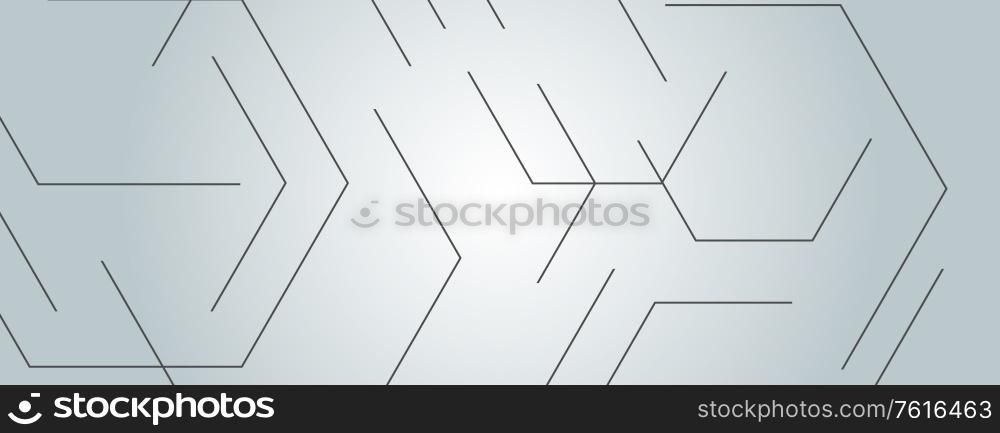 Vector abstract background with connecting dots and lines. Molecule structure, hexagons pattern and science new technologies and laboratory research