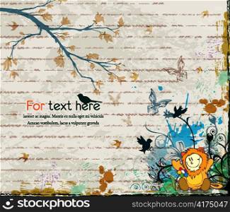 vector abstract background with cute little boy