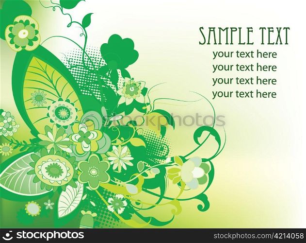 vector abstract background with floral
