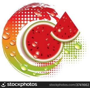 vector abstract background with fresh watermelon