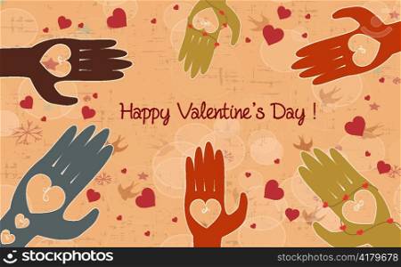 vector abstract background with hands