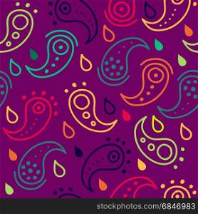 vector abstract background with pasley seamless pattern