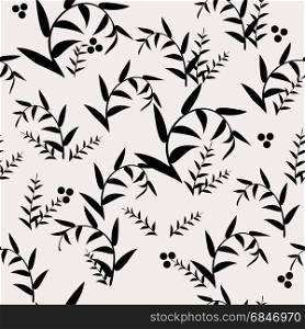 Vector abstract background with seamless leaves pattern