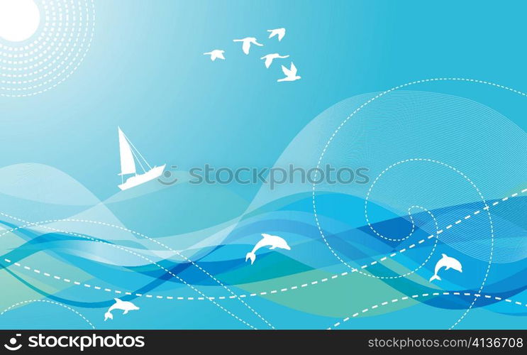 vector abstract background with waves