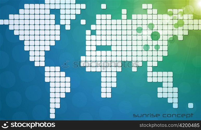 vector abstract background with world map