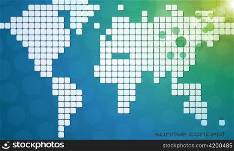 vector abstract background with world map
