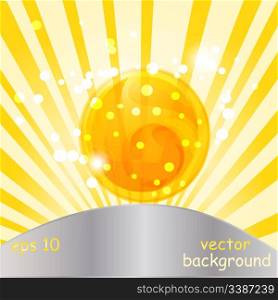 vector abstract background with yellow spiral in sphere, eps10