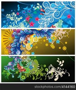 vector abstract banners set