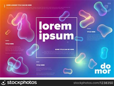 Vector Abstract biology flyer template with moleculs and virus - horizontal color version. Vector Abstract biology flyer template with abstract shapes