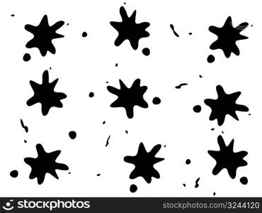 Vector abstract black blots pattern on the white
